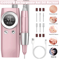 Professional Rechargeable Nail Drill File Machine 45000RPM Portable Electric US picture