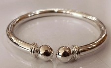 Open cuff bangle Solid 925 Sterling Silver Heavy Mens Bangles Bracelets All Size picture