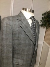VTG HARRIS & FRANK MENS GRAY TWEED 100% WOOL 2 PIECE SUIT SIZE: 40S PANTS 36x26 picture