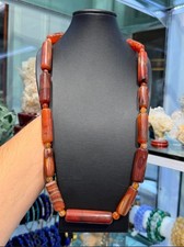Rare Antique Huge Tibetan Agate Cylinder Bead Necklace – 100% Real Natural Stone picture
