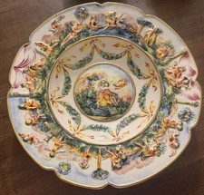 Vintage Italian Capodimonte Wall Charger Plate 11.5
