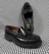 G.H. Bass Weejuns Larson Lug Men’s 8.5 Black Leather Penny Loafers Lug Sole picture