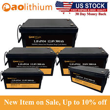 LiFePO4 Deep Cycle BMS Lithium Battery for Solar RV Boat 12/24V 100/200/300AH picture