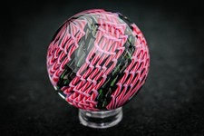 Bryan Trillas Glass Marble/Filigree 14 Cane Pattern/UV/Pink Red Green/1.0-1.1in picture