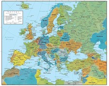Europe Wall Map Geopolitical Edition by Swiftmaps (18X22 Laminated) picture