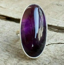 Stunning Amethyst Gemstone 925 Sterling Silver Handmade Ring All Size picture