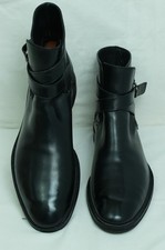 $1450 Ferragamo Gancini Jodhpur Mens Black Strap Boots 10 ½ D picture