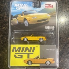 1/64 MINI GT #392 MAZDA MIATA MX-5 (NA) SUNBURST  YELLOW Diecast mgt00392 picture