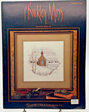 P Buckley Moss Vintage 1985 Country Church Cross Stitch Pattern Leaflet 109 picture