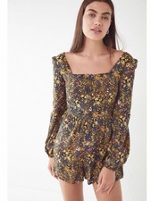 Urban Outfitters Women's Paulina Floral Square-Neck br Romper M Square Neck picture