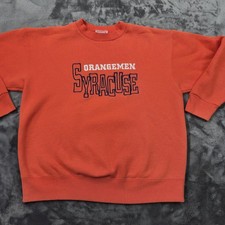 Vintage Crable Sportswear Syracuse Orangemen Sweatshirt Large Orange USA Made 90 picture