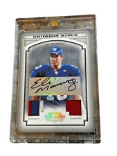 Eli Manning 2006 Dontuss Threads Gridiron Kings 3 Color Dual Patch AUTO -  1/2 picture