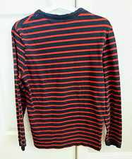 ZARA Men’s Striped Long Sleeve Crew Neck T-Shirt Gray/Red Size S Regular picture