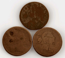 1787 Connecticut Colonial Copper + 1802 1803 Draped Bust Large Cent Lot picture