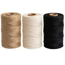 Twine String Natural Jute & Cotton 328ft x 3Pcs, 3 Color picture