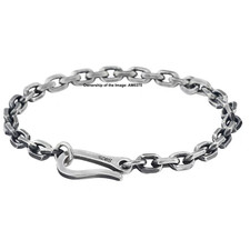 Pure 925 Silver 4mm Cable Link Chain Bracelet for Men/Women Vintage Look picture