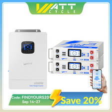 Wattcycle 48V 100Ah LiFePO4 Battery Server Rack +6500W 48V Solar Hybrid Inverter picture