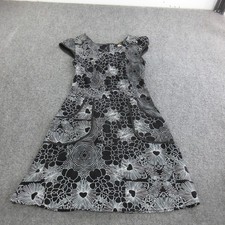 Nooworks Dress Womens M Black Floral Heart Star Cotton Fit Flare Short Pockets picture