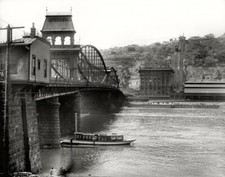 Vintage Photo - Pittsburgh Smithfield Bridge & Monongahela Incline Cira 1908 picture