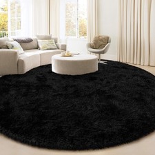 KIXINWA Large Round Area Rug Living Room, 6x6 Fluffy Soft Circle Rugs Bedroom picture