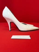 $400 US 9 EU 40 🇮🇹 Italy Patrizia Pepe White Leather Heel 4.5” Pumps picture