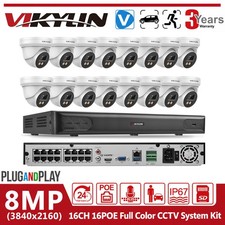 VIKYLIN 12MP 16CH POE NVR IP Security Camera System Lot Outdoor Motion Detection picture