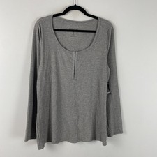 Torrid Super Soft Rib Scoop Neck Hook and Eye Long Sleeve Top 2X Gray picture