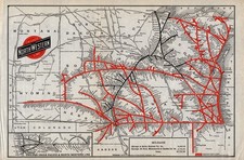 1922 Antique Chicago Northwestern Railway Map North Western Railroad Map 3212 picture