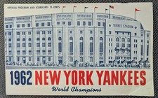Signed Phil Rizzuto Mel Allen 1962 New York Yankees Official Program Score Card picture