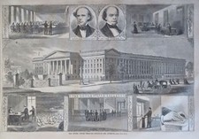 U.S. Treasury Iron clad Gunboats War Maps 1861 Harper's Civil War newspaper picture