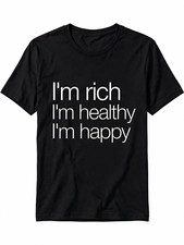 Black Graphic Print Tee Crew Neck Short Sleeve 