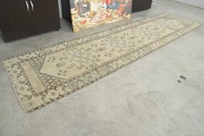 3x11 Turkish Runner Hand-Knotted Vintage Oushak Wool Rug Runner Boho Carpet,618 picture