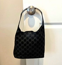 Authentic Vintage Gucci Monogram Suede Hobo Bag picture