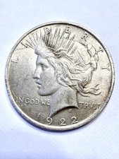 1922-P Peace Silver Dollar.  AI-generated, PCGS-Style Grade AU-58 picture