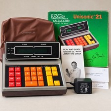 Vintage UniSonic 21 D-2 Jimmy the Greek Blackjack Game Calculator NOS Complete  picture
