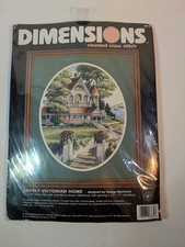 Dimensions Counted Cross Stitch Kit Lovely Victorian Home #3874 NOS picture