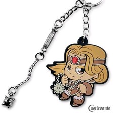 Castlevania Simon Belmont PVC Keychain w/ Vampire Killer Whip Charm picture