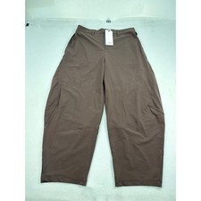 Ruti The Wide-ish Pants Coffee Brown High Rise Stretch Trousers Size 12 NEW picture