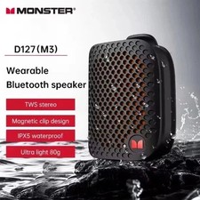 Monster M3 Magnetic Clip On Mini Bluetooth Speaker V5.4 Portable Outdoor Bass be picture