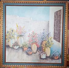 Large Framed Artist Monogram Signature BR/BK  U.S. International Art Guild 28x28 picture