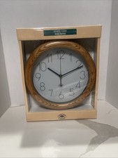 Vintage 1980s Baker Hart & Stuart Oak Wall Clock NOS Sealed Box Quartz MCM picture