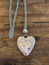 NWT J Jill Silver Tone Heart Charm Pendant Necklace Cable Chain Hook Closure  picture