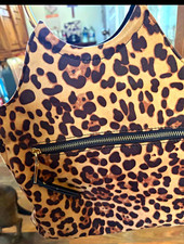 I.N.C. International Concepts Leopard Print Studded Hobo Bag Zip, Inner Pockets picture