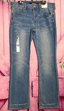 Express Women's Barely Boot Jeans Blue Denim Solid Stretch Petites 8P picture