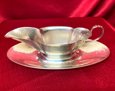Gorham Hammered Sterling Silver Sauce Boat and Underplate picture