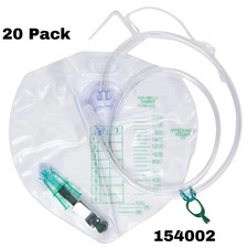 Factory Sealed Urinary Drainage Bags 2000mL w/ Anti-Reflux Chamber 154002 20Ct picture