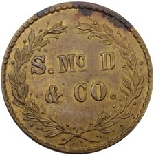 (1850's) Memphis TN 42b Drayage Check S McD & Co Merchant Token Rare picture