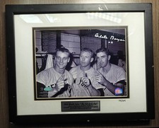 Clete Boyer Signed Photo w/Roger Maris&Mickey MantleWith COA Steiner Sports RARE picture