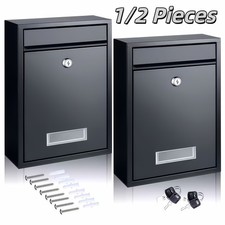 2/1pc Heavy-Duty Locking Mailbox Wall Mounted picture