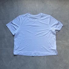 Lululemon Women’s White Solid Crew Neck Stretch Breathable Gym Tee picture